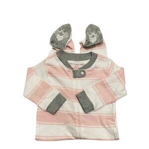 Burts Bees Baby Girl's Pink Striped Sleeper